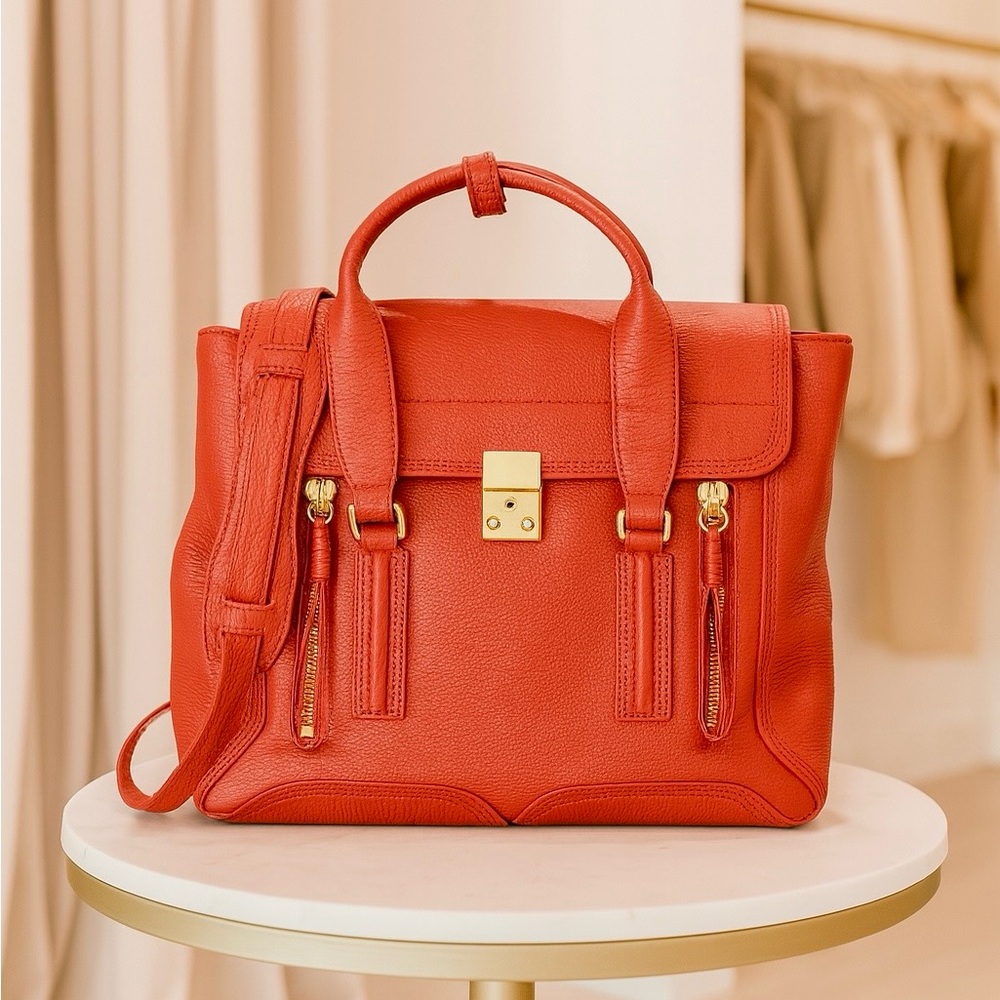 3.1 Phillip Lim Red Leather Handbag with Gold hardware NWT